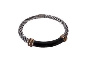 Italian 925 sterling silver 18K twisted bangle bracelet